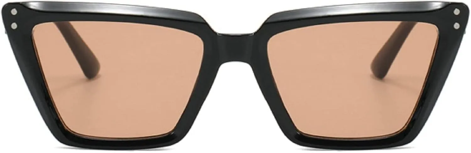 Vintage Cat Eye Women Sunglasses Fashion Gradient Mirror Eyewear Shades UV400 Men Punk Rivets Sun Glasses