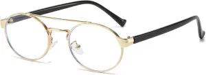 Vintage Metal Double Bridges Women Oval Sunglasses Fashion Punk Men Gradient Uv400