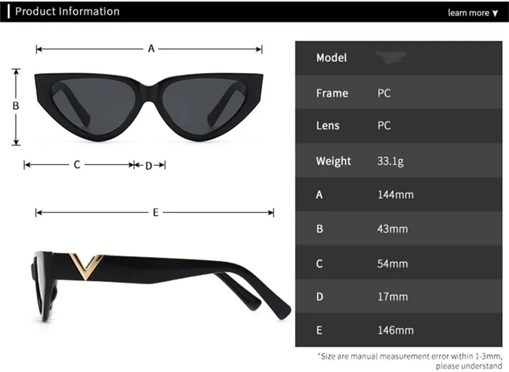 Vintage Small Frame Cat Eye Sunglasses Women Sun Glasses Shades UV400