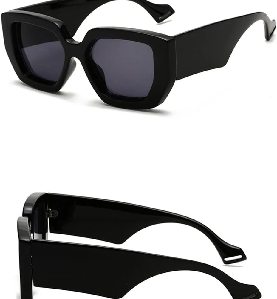 Vintage Thick Oversized Sunglasses Women Men Luxury Retro Trendy Chunky Sun Glasses