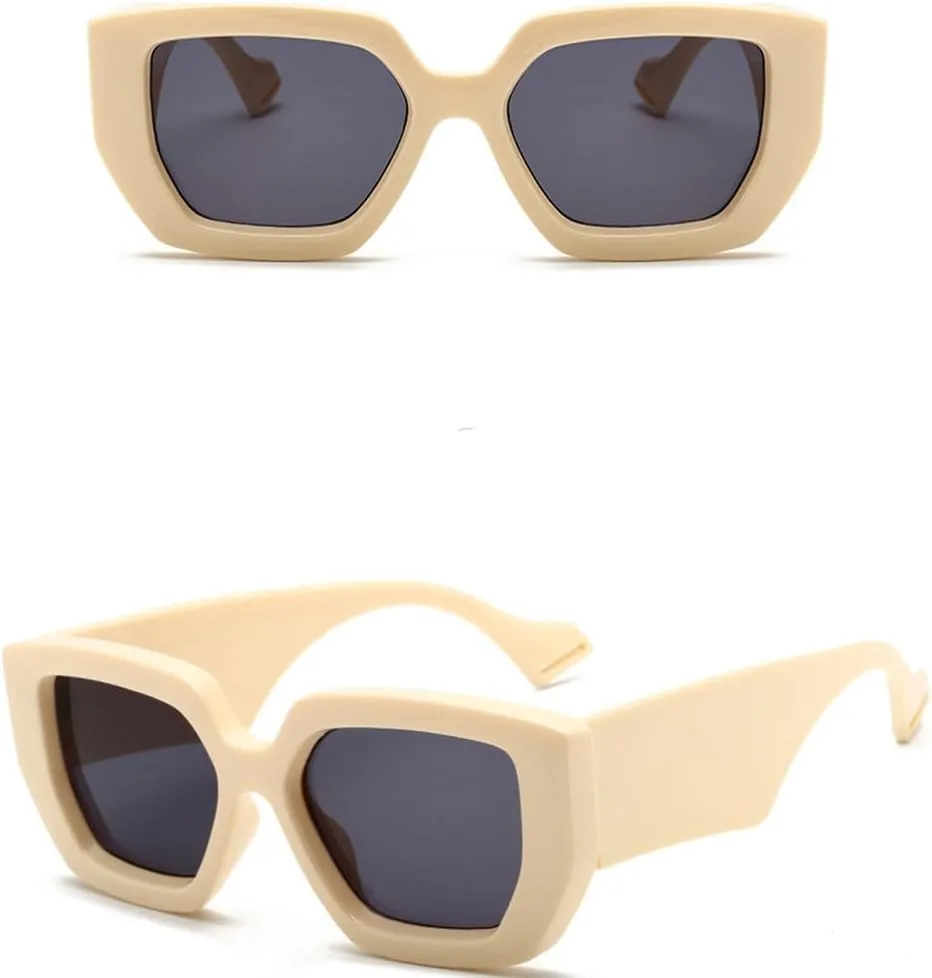 Vintage Thick Oversized Sunglasses Women Men Luxury Retro Trendy Chunky Sun Glasses