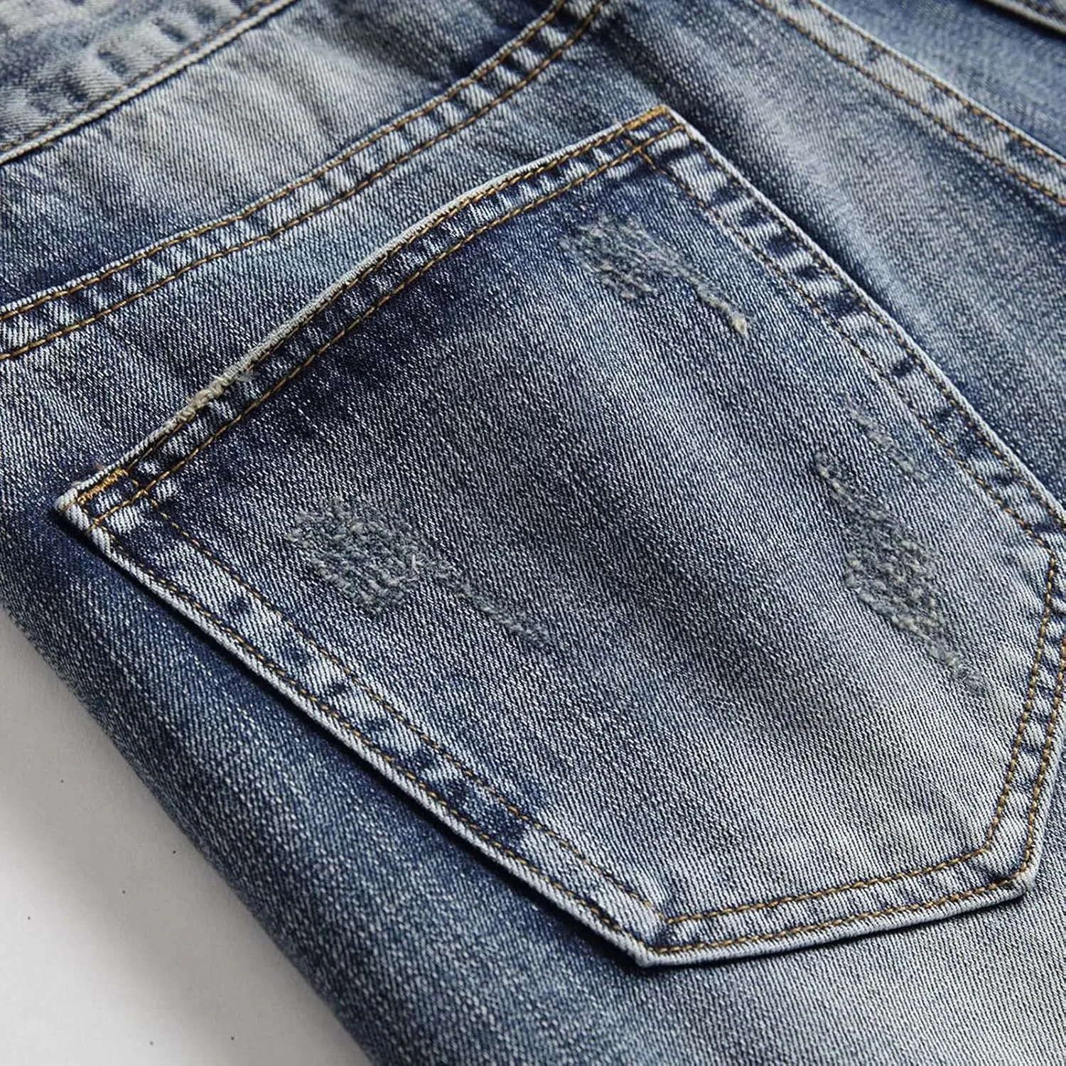 Washed Denim Shorts for Mens Casual Classic Fit Ripped Shorts Distressed Summer Jeans Shorts Workout Short Jeans Pants