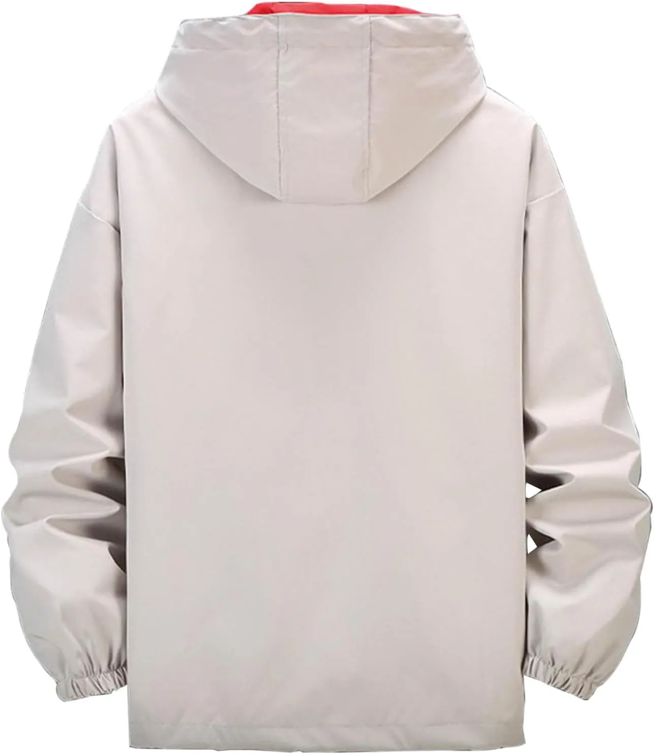 Waterproof Hooded Raincoat for Men Full Zipper Long Sleeve Windbreaker Jackets Outdoor Softshell Hiking Coats