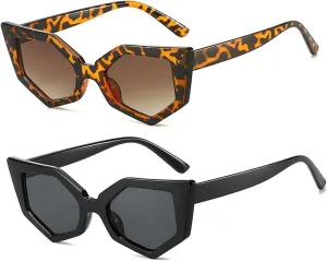 willochra Fashion Cat Eye Sunglasses Women Men Vintage polygon Sun Glasses For Ladies Shades UV400 Trending Sunglass