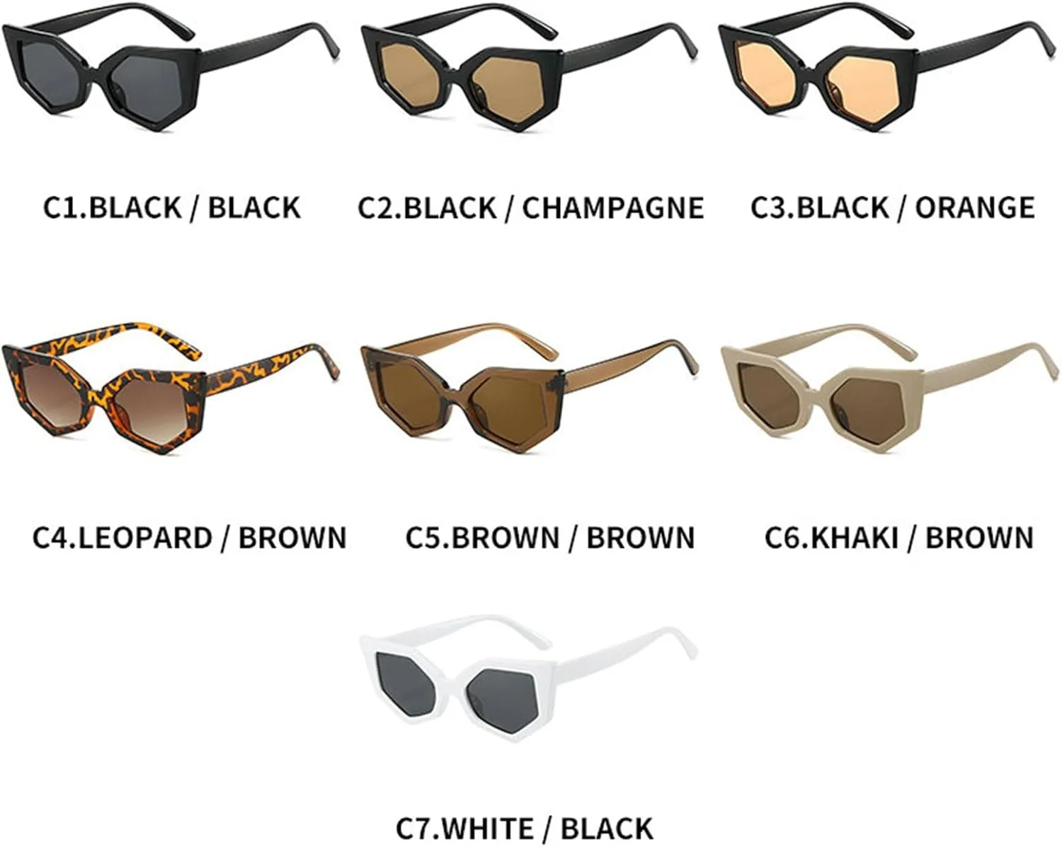 willochra Fashion Cat Eye Sunglasses Women Men Vintage polygon Sun Glasses For Ladies Shades UV400 Trending Sunglass
