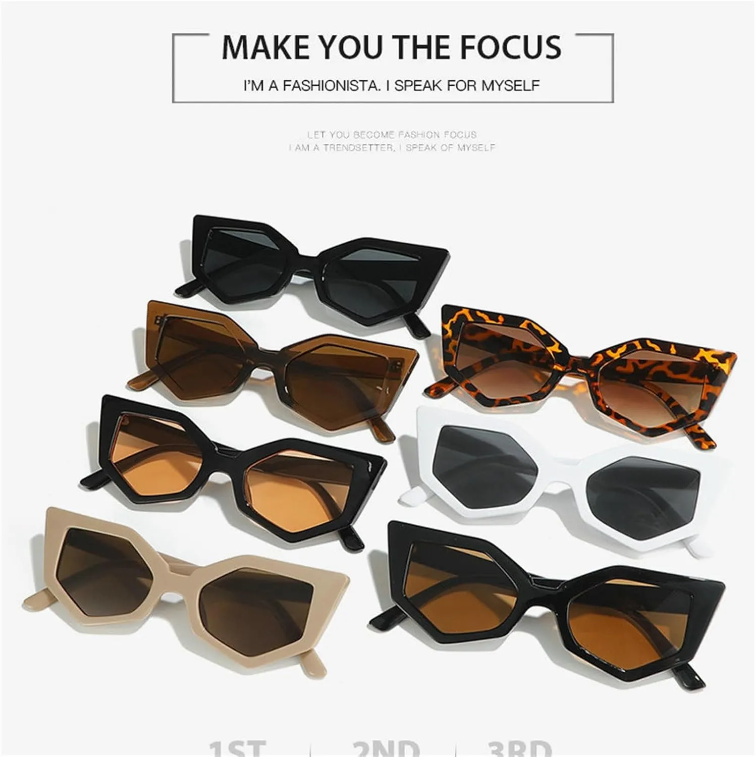 willochra Fashion Cat Eye Sunglasses Women Men Vintage polygon Sun Glasses For Ladies Shades UV400 Trending Sunglass