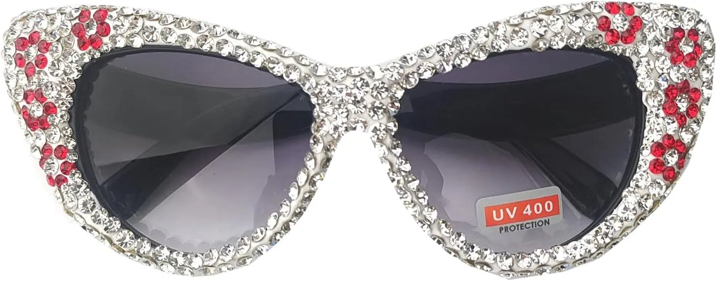 willochra Oversized Diamond Sunglasses Women Rhinestone Cat Eye Sunglasses Vintage Men bling party sunglasses Eyewear