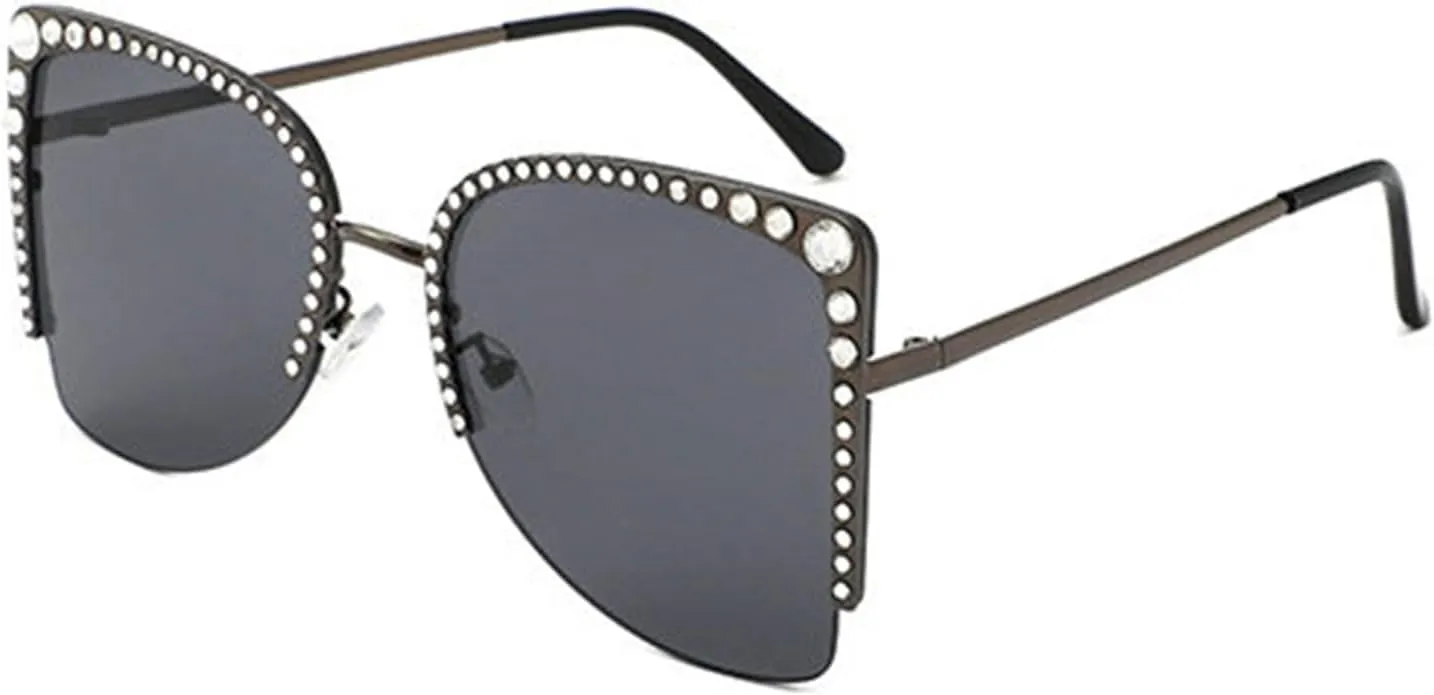 willochra Oversized Square Diamond Sunglasses Women Rhinestone Cat Eye Sunglasses Vintage Sparkling Party sunglasses Eyewear