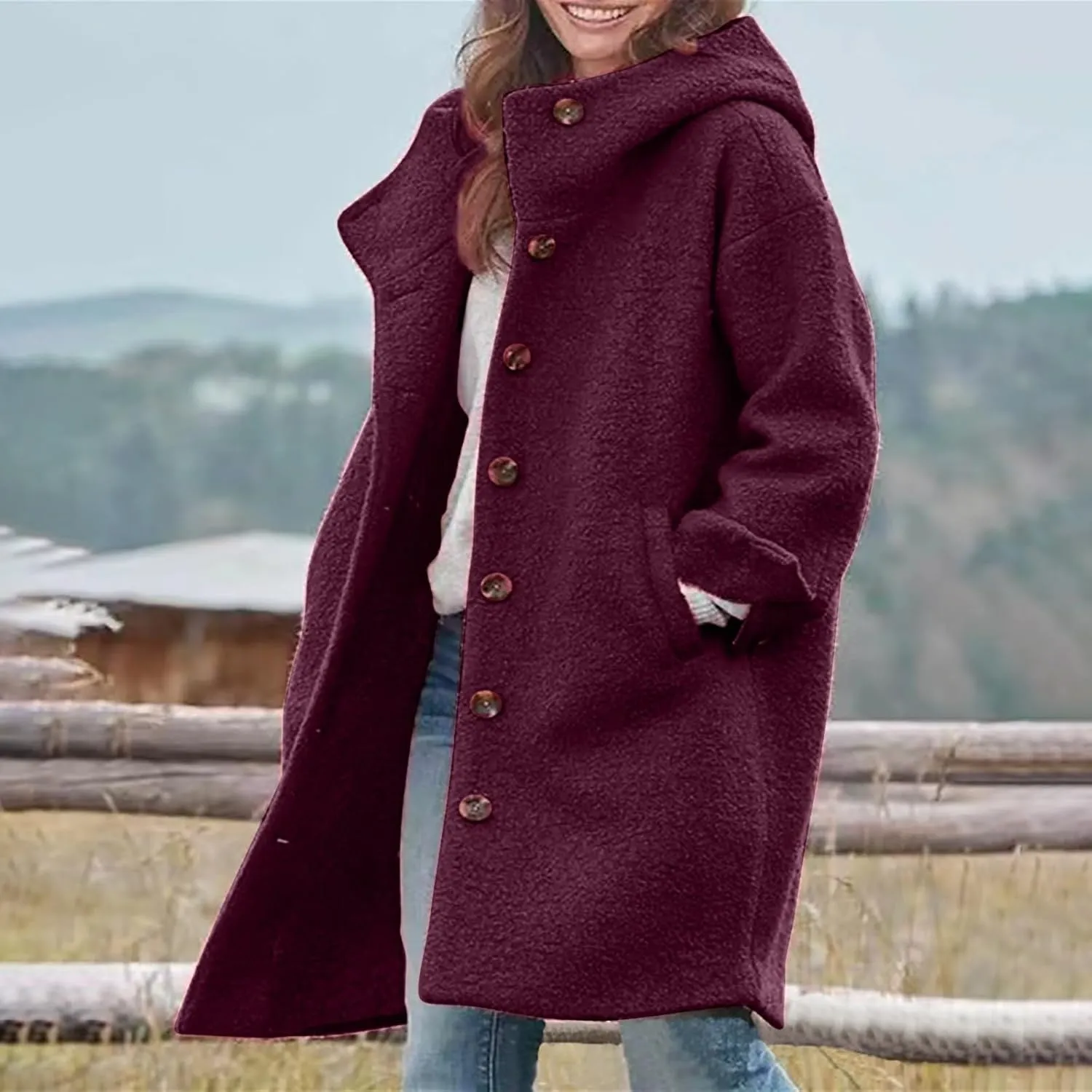 Women Fall Long Cardigan Sweater Trendy Knit Jacket Coat Oversized Button Up Blazer Coatigan