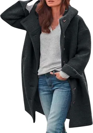Women Fall Long Cardigan Sweater Trendy Knit Jacket Coat Oversized Button Up Blazer Coatigan