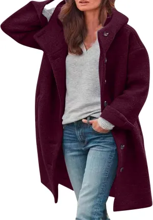 Women Fall Long Cardigan Sweater Trendy Knit Jacket Coat Oversized Button Up Blazer Coatigan