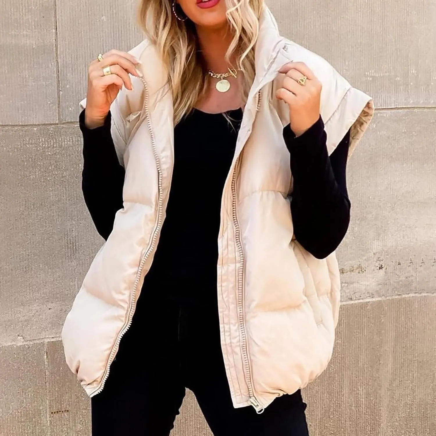 Women Long Vest One Morality Warm V Neck Thin Down Vest Inside Cotton Sleeveless Puffy Jacket Long Vest Womens Fall