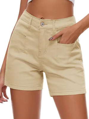 Women Stretchy Jean Shorts High Waisted Denim Shorts for Women Chino Cargo Shorts Women's Summer Jorts