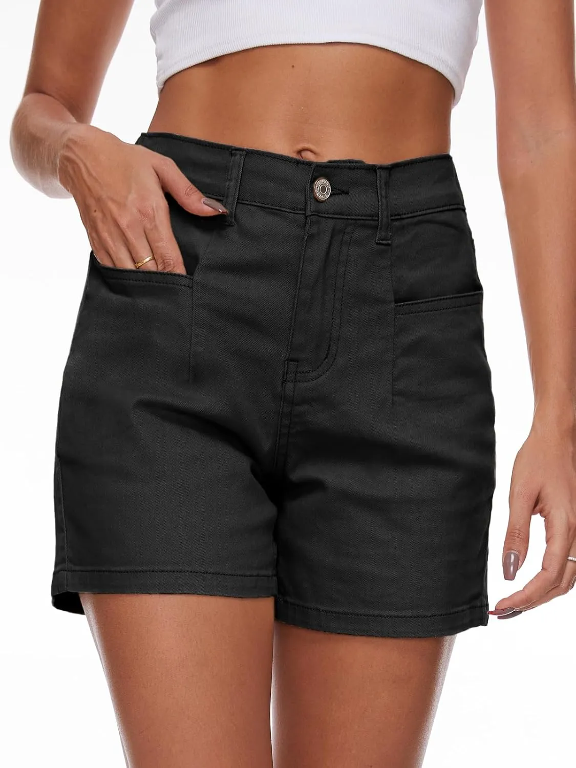 Women Stretchy Jean Shorts High Waisted Denim Shorts for Women Chino Cargo Shorts Women's Summer Jorts
