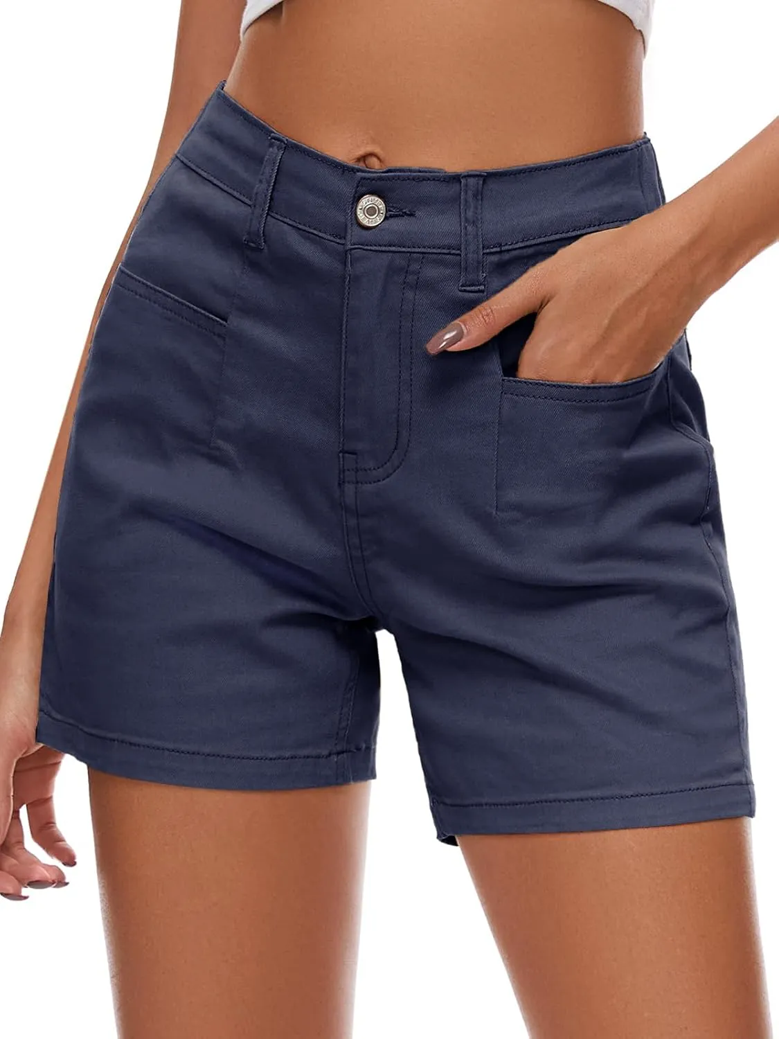 Women Stretchy Jean Shorts High Waisted Denim Shorts for Women Chino Cargo Shorts Women's Summer Jorts