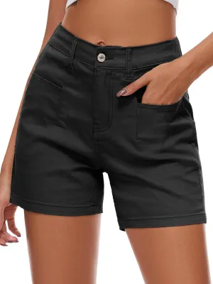 Women Stretchy Jean Shorts High Waisted Denim Shorts for Women Chino Cargo Shorts Women's Summer Jorts