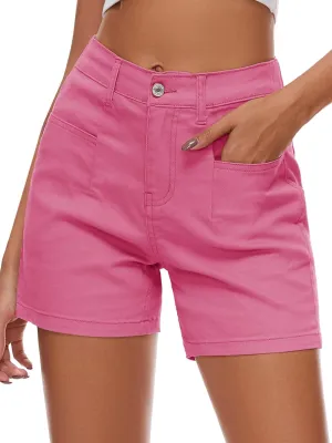Women Stretchy Jean Shorts High Waisted Denim Shorts for Women Chino Cargo Shorts Women's Summer Jorts