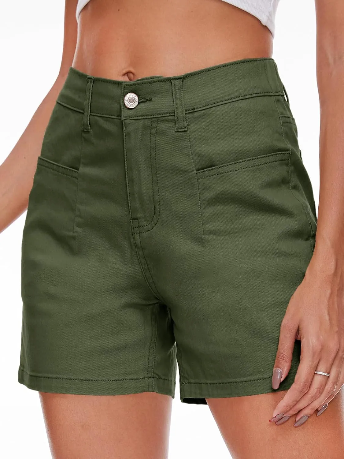 Women Stretchy Jean Shorts High Waisted Denim Shorts for Women Chino Cargo Shorts Women's Summer Jorts
