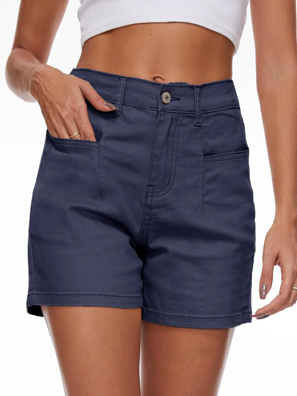 Women Stretchy Jean Shorts High Waisted Denim Shorts for Women Chino Cargo Shorts Women's Summer Jorts