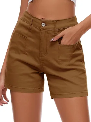 Women Stretchy Jean Shorts High Waisted Denim Shorts for Women Chino Cargo Shorts Women's Summer Jorts