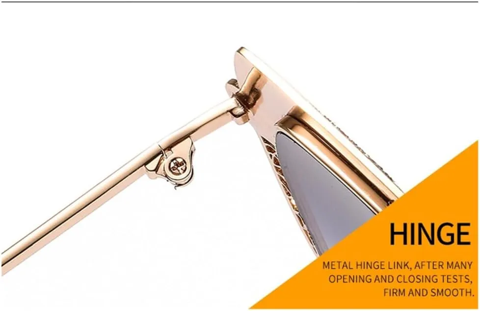 Women Sunglasses Pearl Hollow Shades Uv400 Vintage Cat Eye Glasses