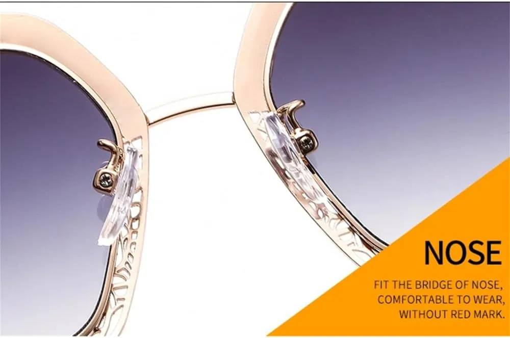 Women Sunglasses Pearl Hollow Shades Uv400 Vintage Cat Eye Glasses