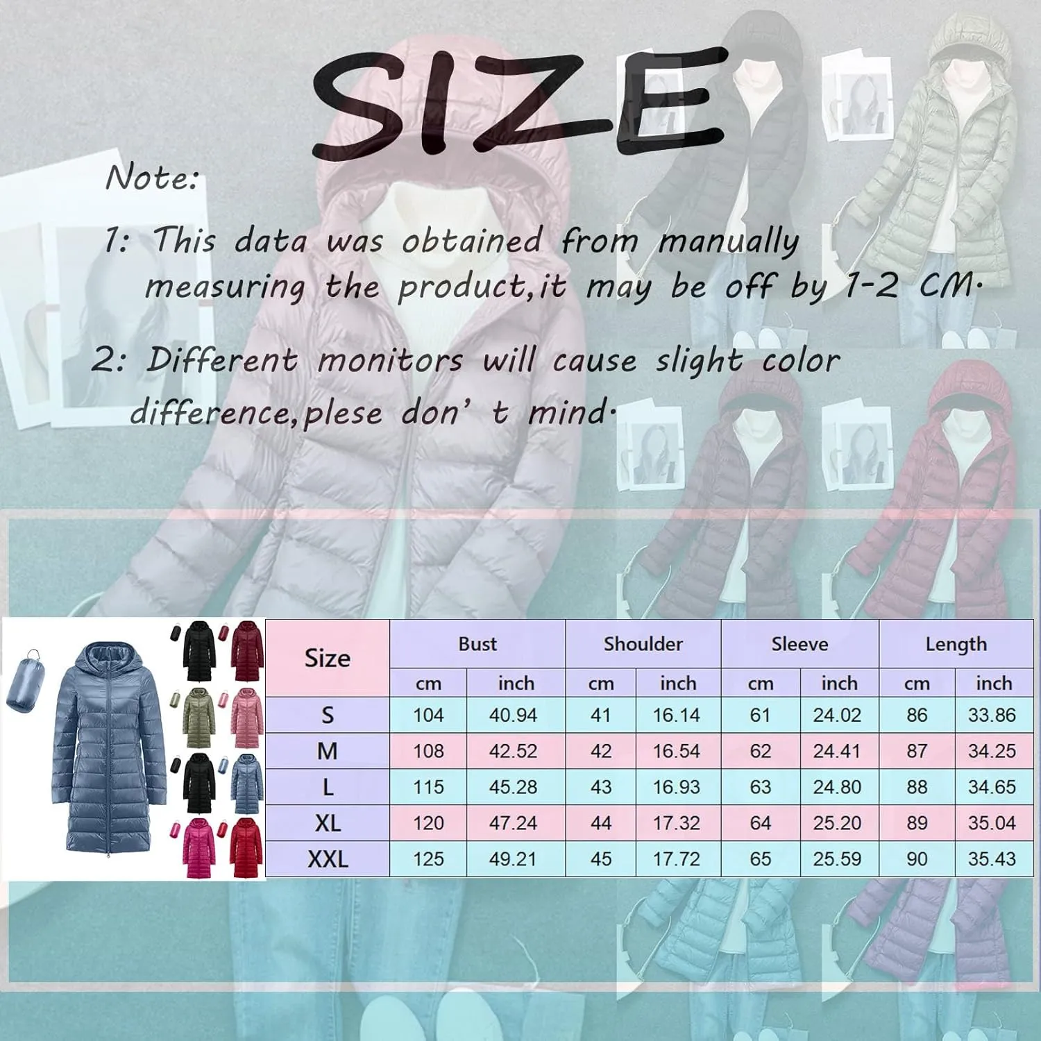 Womens 2024 Classic Plus Size Waterproof Puffer Coat Long Sleeve Hoodless Zipper Outwear Comfort Warm Soft Down Coat