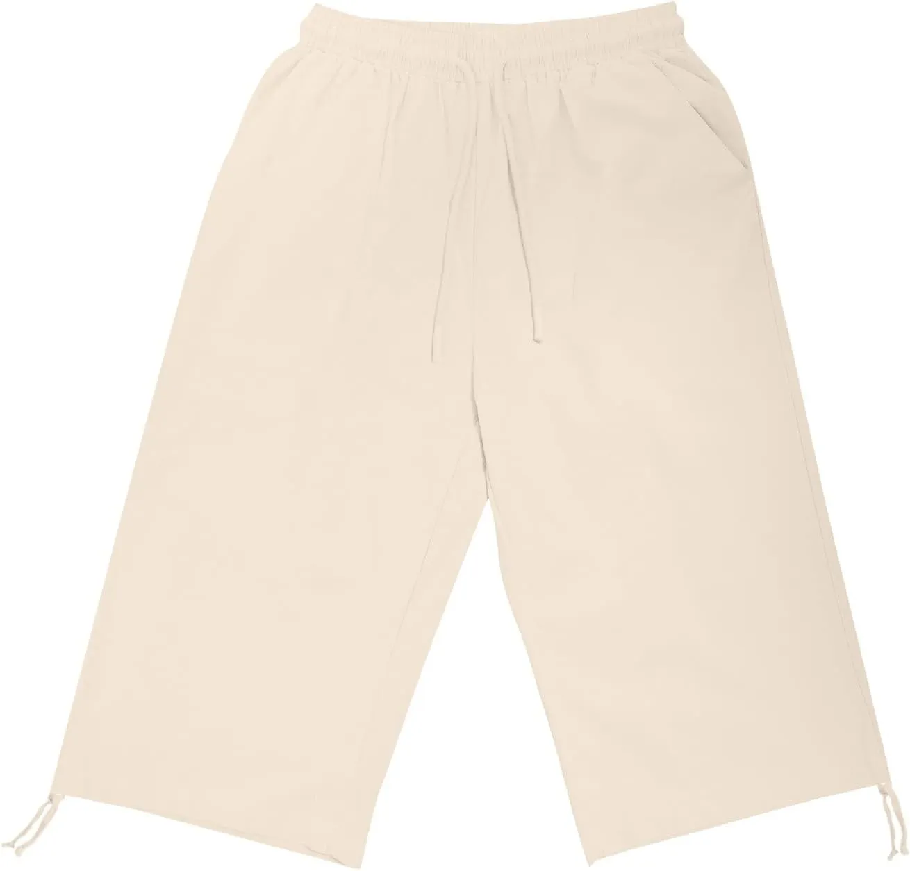 Women's Bermuda Shorts Long Comfy Drawstring Shorts Knee Length Walking Shorts for Women with Deep Pockets