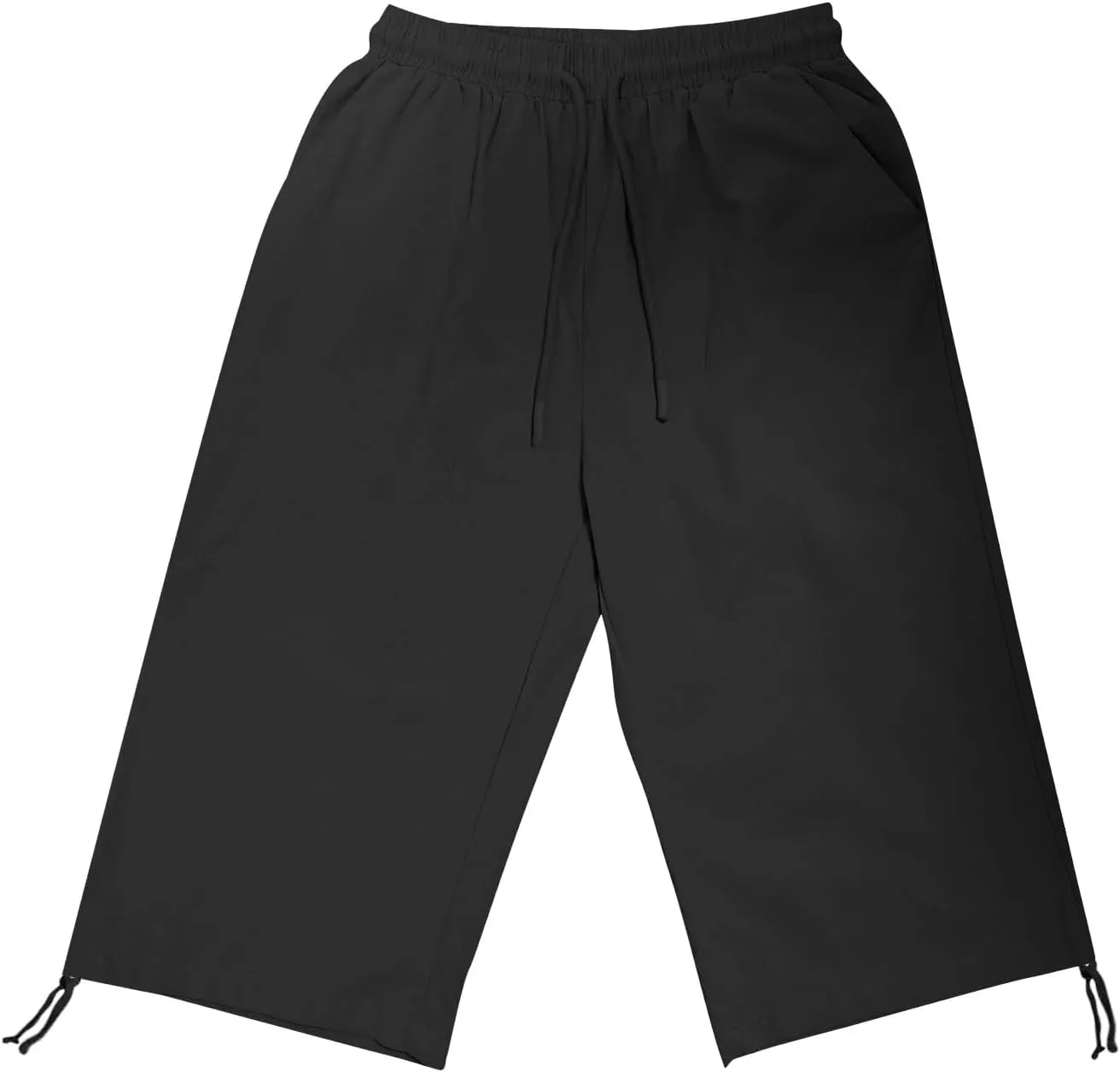 Women's Bermuda Shorts Long Comfy Drawstring Shorts Knee Length Walking Shorts for Women with Deep Pockets