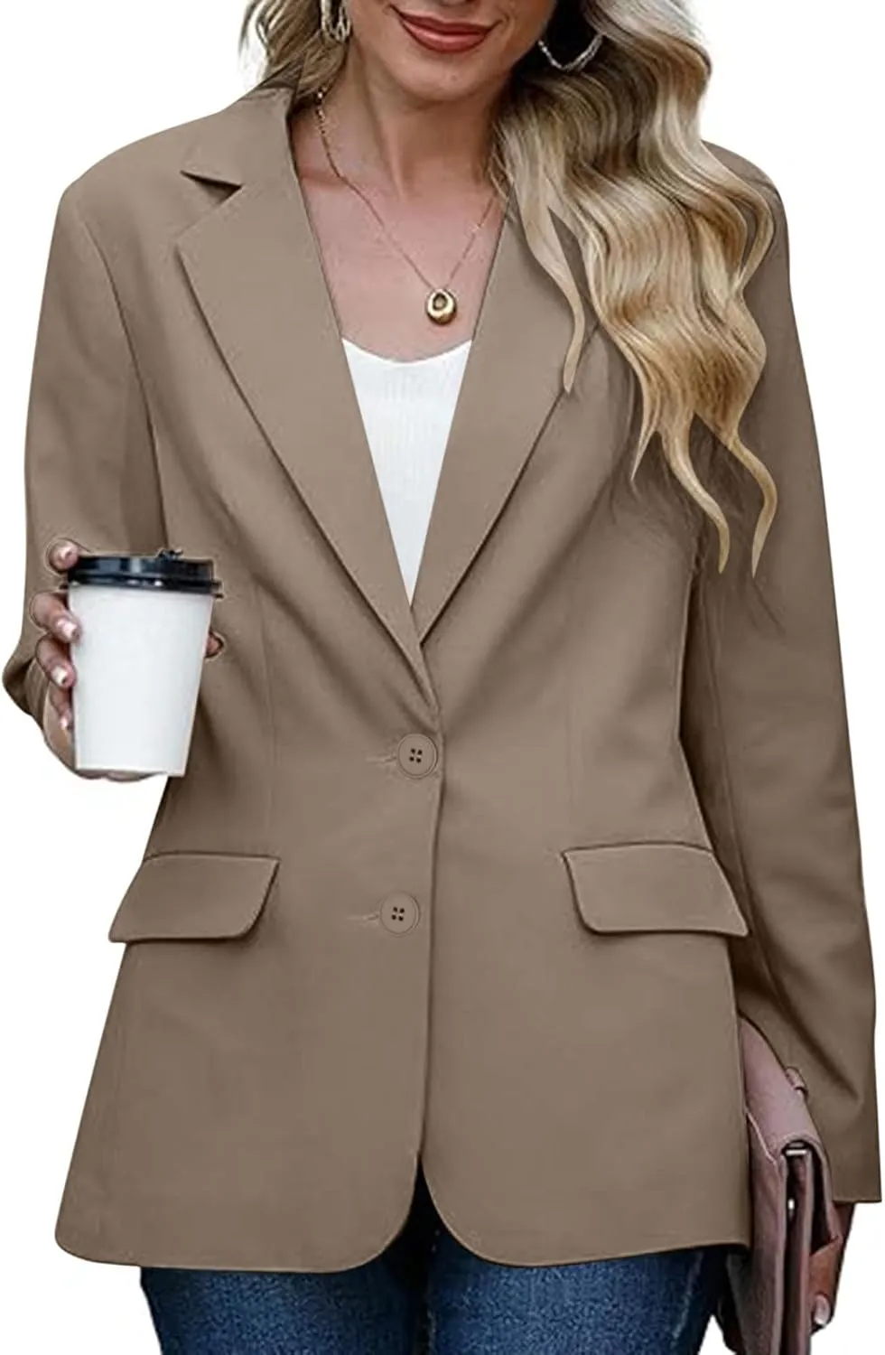 Women's Blazers & Suit Jackets Business Casual Long Sleeve Open Front Lightweight Blazer Fall Fashion Work Office Suit