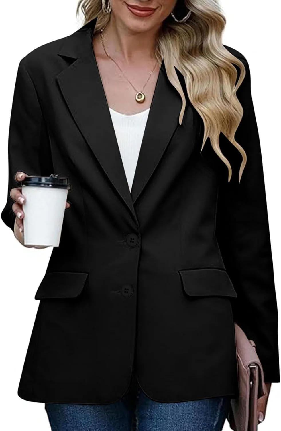 Women's Blazers & Suit Jackets Business Casual Long Sleeve Open Front Lightweight Blazer Fall Fashion Work Office Suit