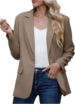 Women's Blazers & Suit Jackets Business Casual Long Sleeve Open Front Lightweight Blazer Fall Fashion Work Office Suit