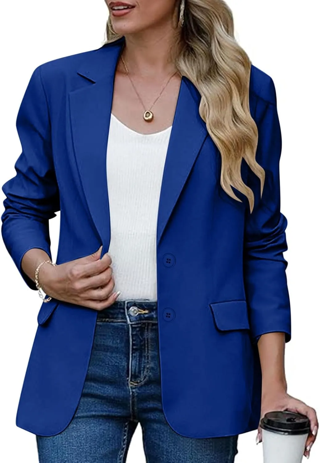 Women's Blazers & Suit Jackets Business Casual Long Sleeve Open Front Lightweight Blazer Fall Fashion Work Office Suit