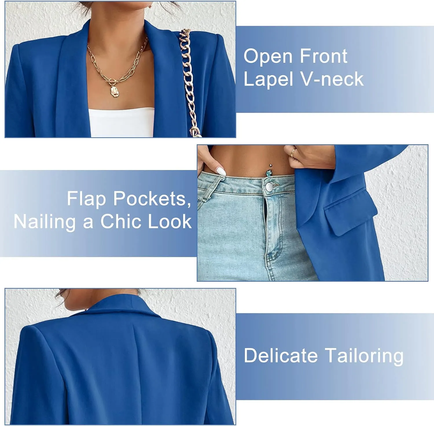 Womens Casual Blazer Long Sleeve Open Front Shawl Collar Slim Jacket Fashion Spring Fall Blazer Jacket Work Office