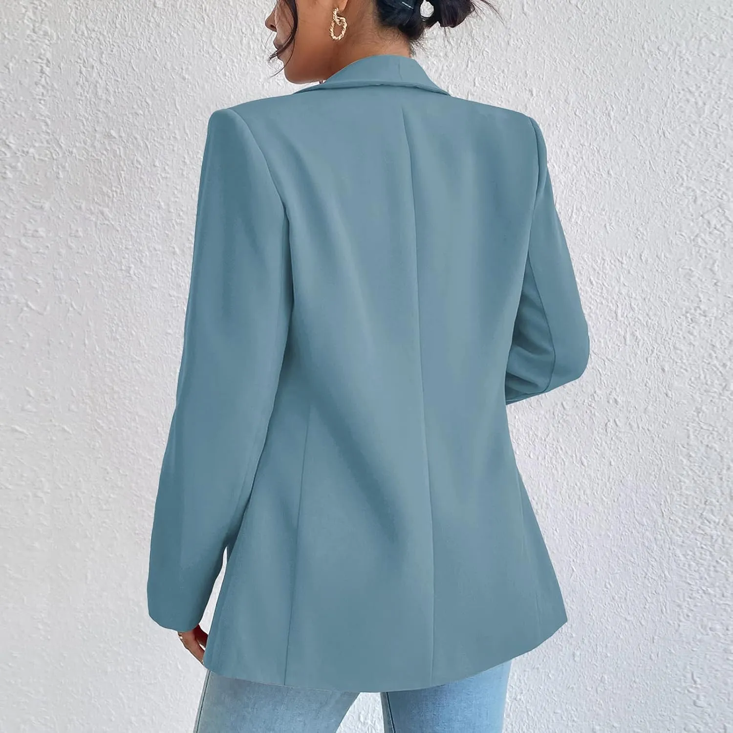 Womens Casual Blazer Long Sleeve Open Front Shawl Collar Slim Jacket Fashion Spring Fall Blazer Jacket Work Office