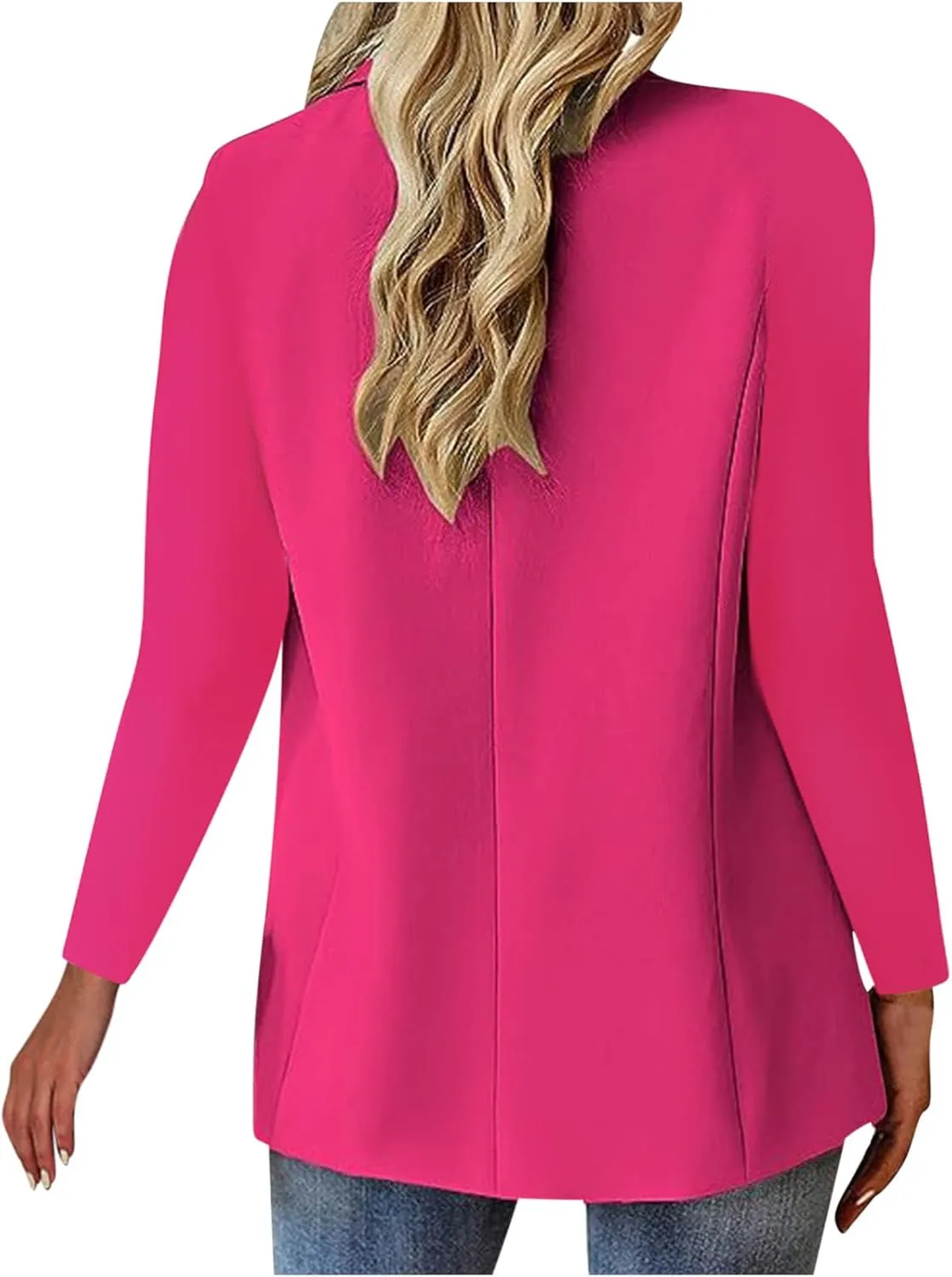 Womens Casual Blazers Stretch Lapel Collar Open Front Work Office Blazer Jacket Long Sleeve Slim Fit Suit Blazer