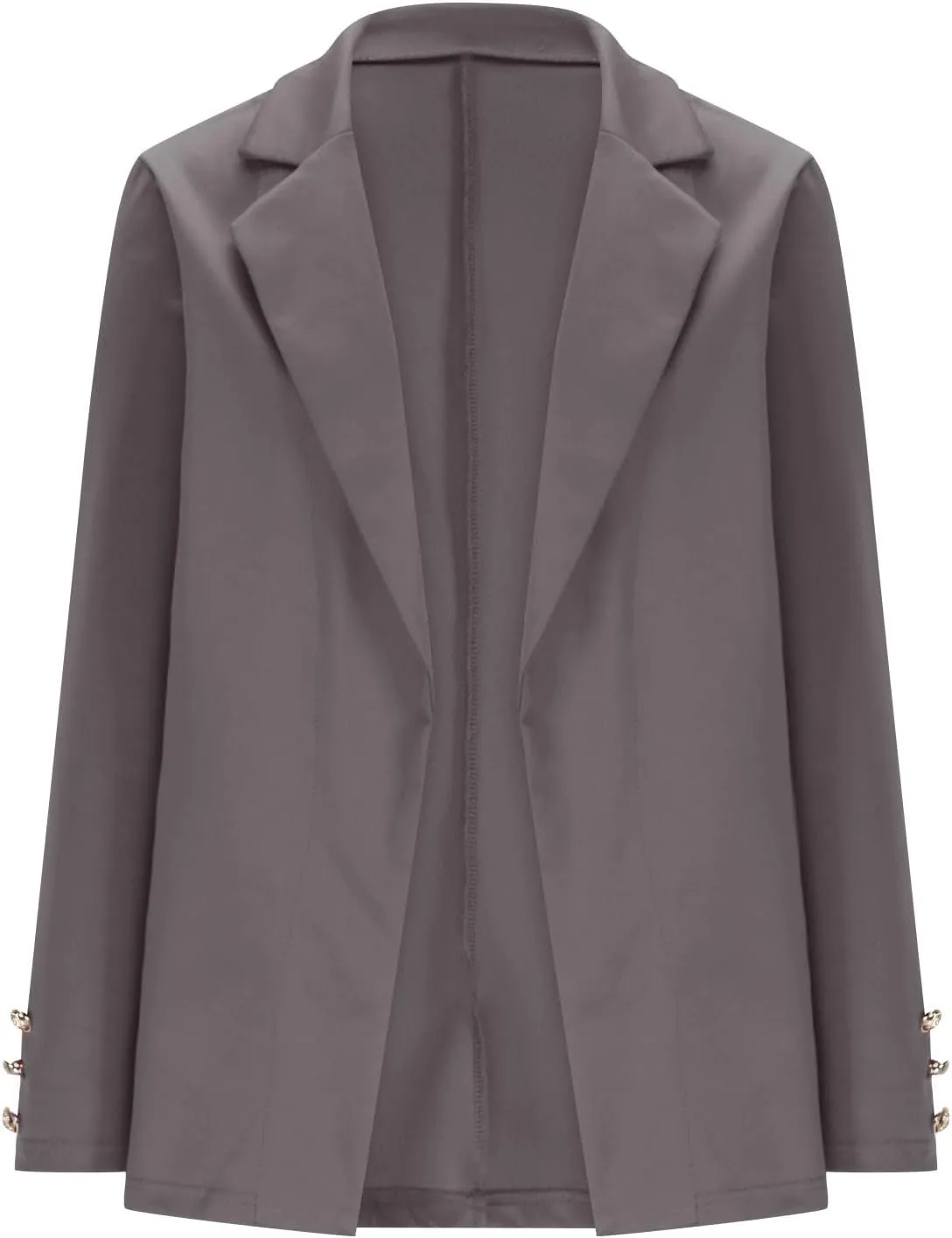 Womens Casual Long Sleeve Blazer Open Front Solid Color Work Office Blazer Jackets Lightweight Stretch Lapel Jackets