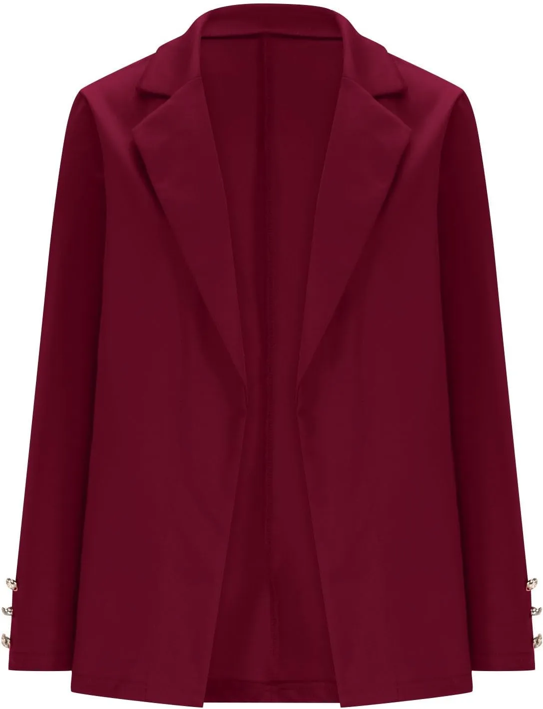 Womens Casual Long Sleeve Blazer Open Front Solid Color Work Office Blazer Jackets Lightweight Stretch Lapel Jackets