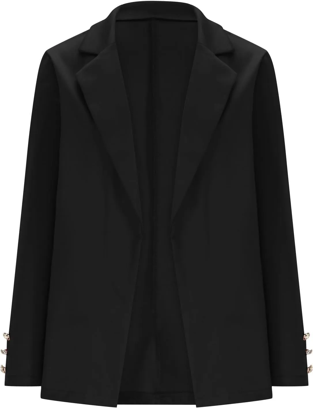 Womens Casual Long Sleeve Blazer Open Front Solid Color Work Office Blazer Jackets Lightweight Stretch Lapel Jackets