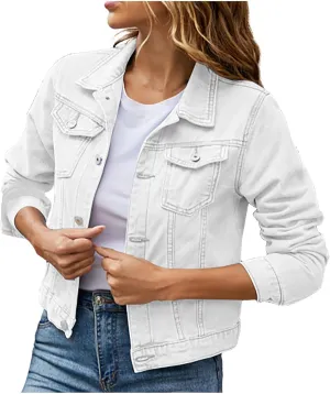 Womens Crop Top Jean Jacket Button Down Long Sleeve Stretch Button Down Denim Jacket Cropped Denim Jacket Trendy 2024