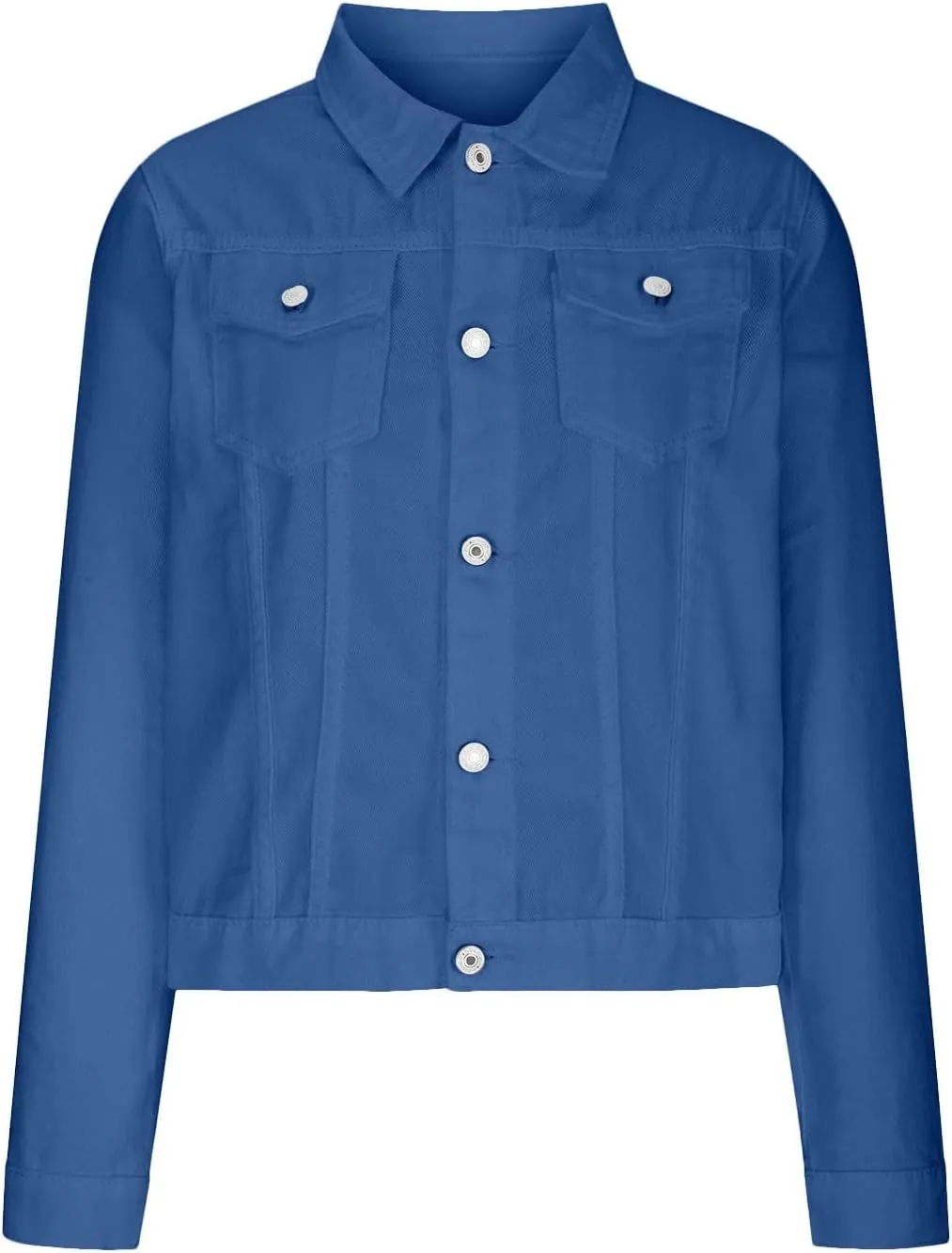 Womens Crop Top Jean Jacket Button Down Long Sleeve Stretch Button Down Denim Jacket Cropped Denim Jacket Trendy 2024
