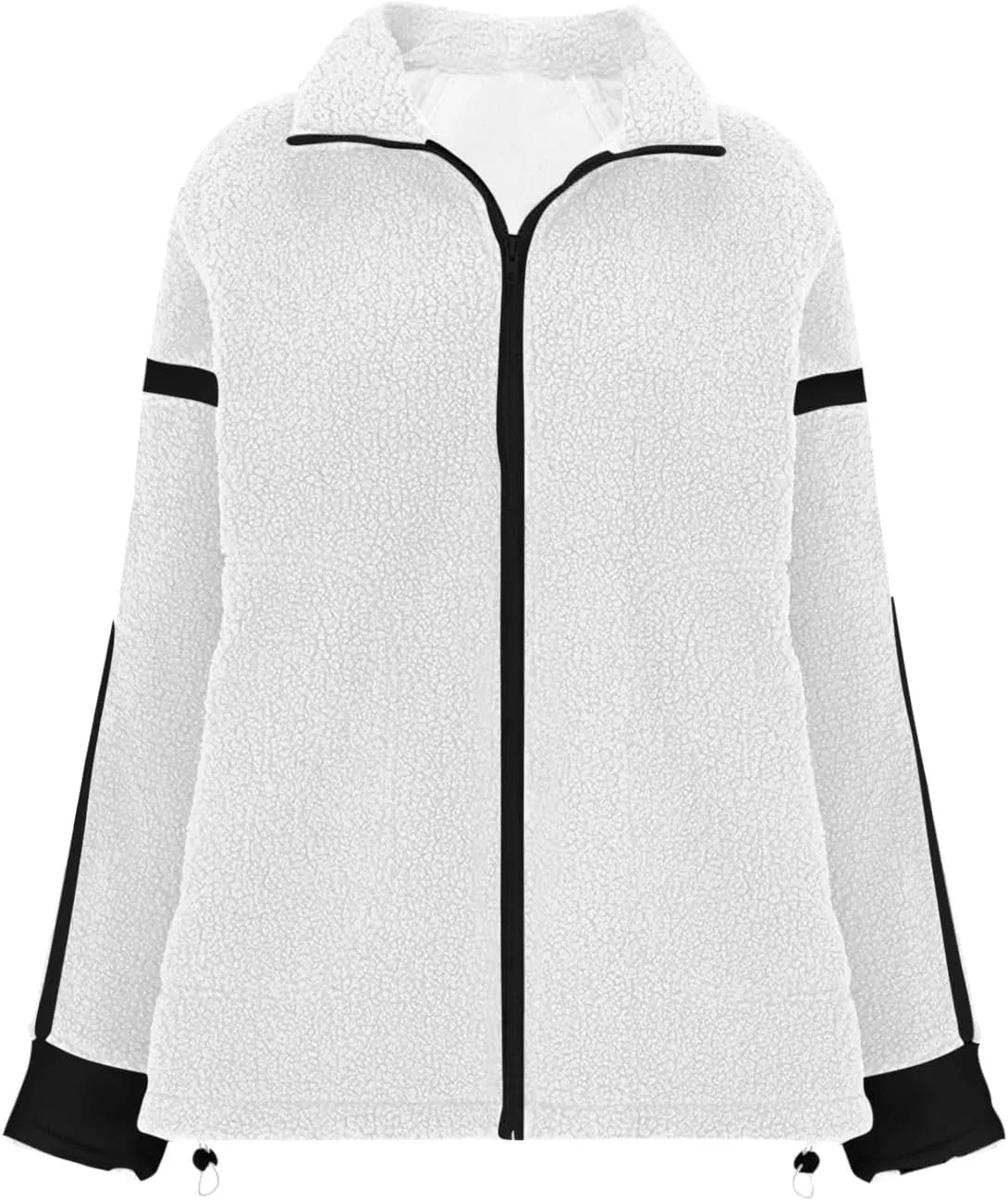 Women's Cropped Sherpa Hoodie Fleece Zip Up Jacket Warm Hooded Sweatshirt for Casual Winter and Fall Outfits