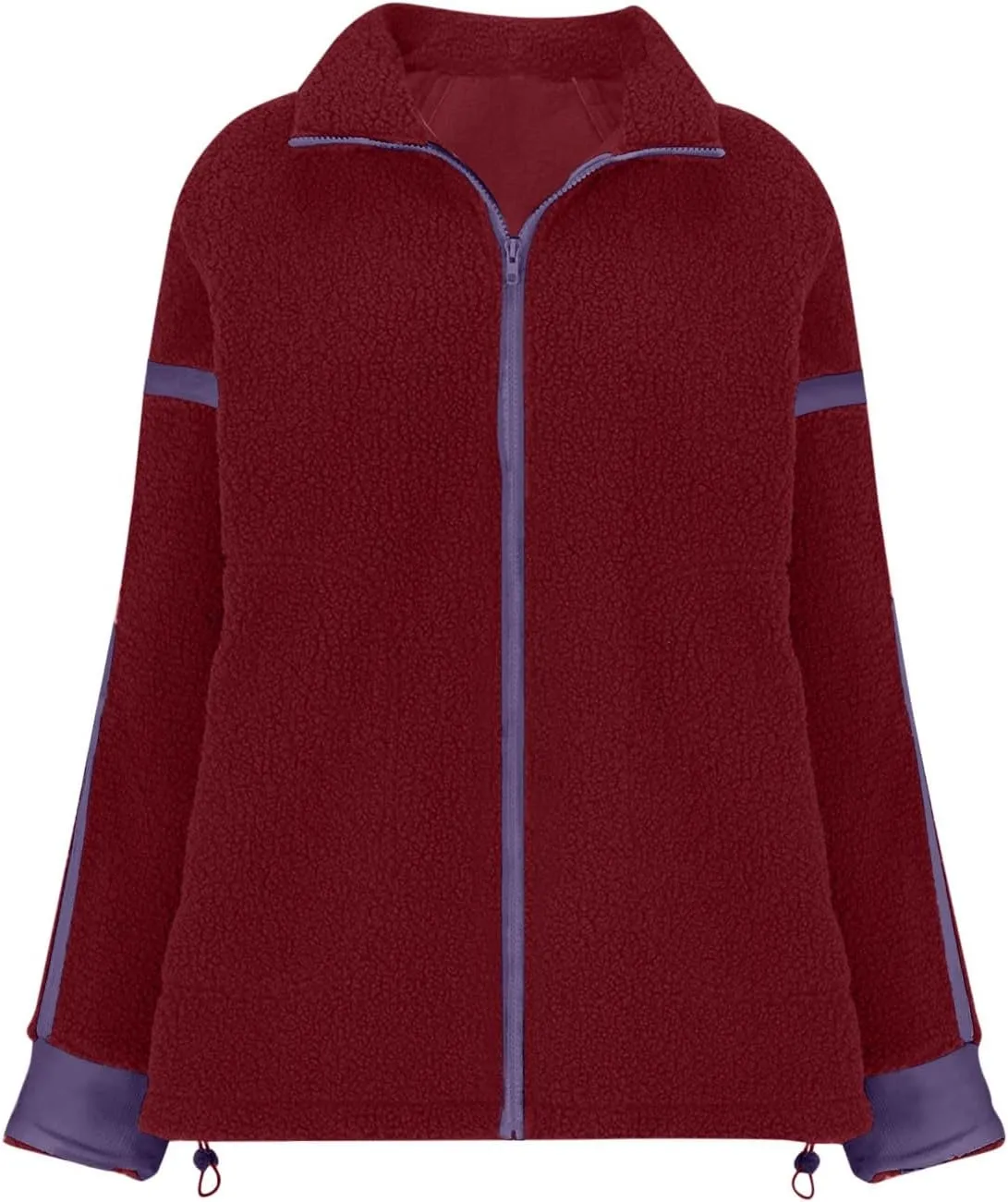Women's Cropped Sherpa Hoodie Fleece Zip Up Jacket Warm Hooded Sweatshirt for Casual Winter and Fall Outfits