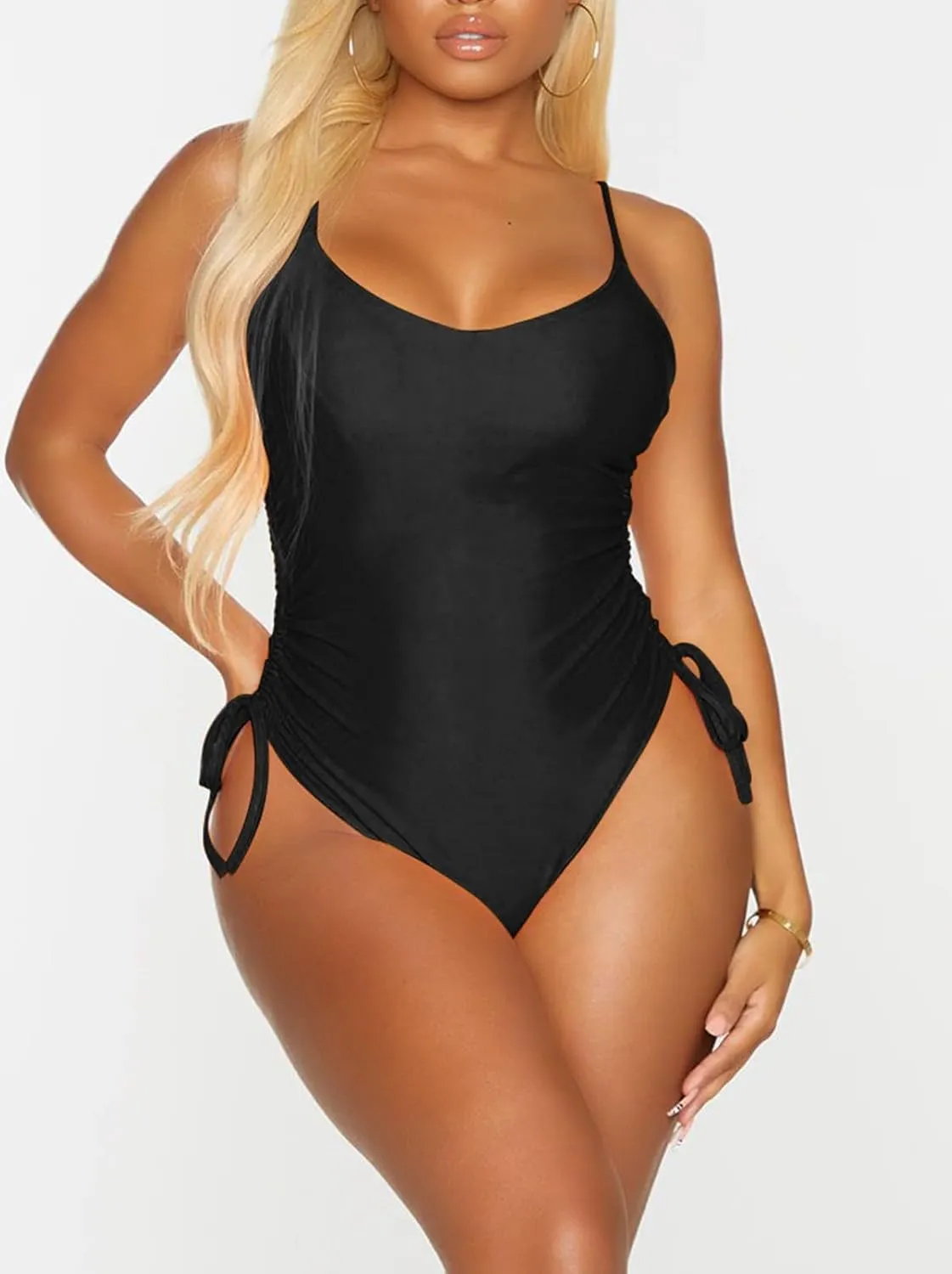 Women's High Cut Cheeky One Piece Bathing Suit Sexy Tummy Control Swimsuit Swimwear