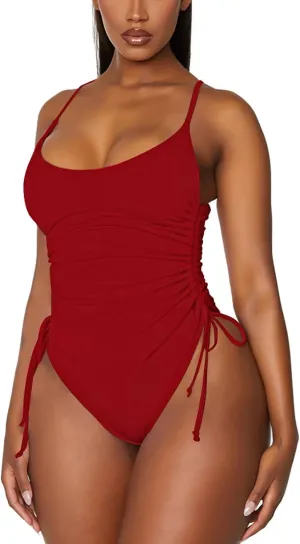 Women's High Cut Cheeky One Piece Bathing Suit Sexy Tummy Control Swimsuit Swimwear
