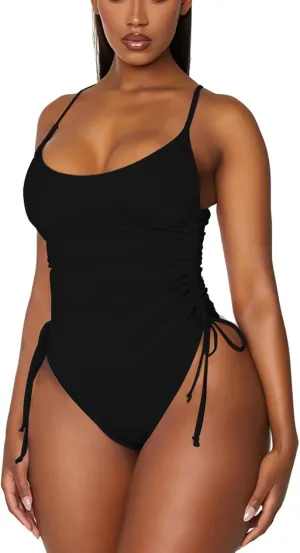 Women's High Cut Cheeky One Piece Bathing Suit Sexy Tummy Control Swimsuit Swimwear