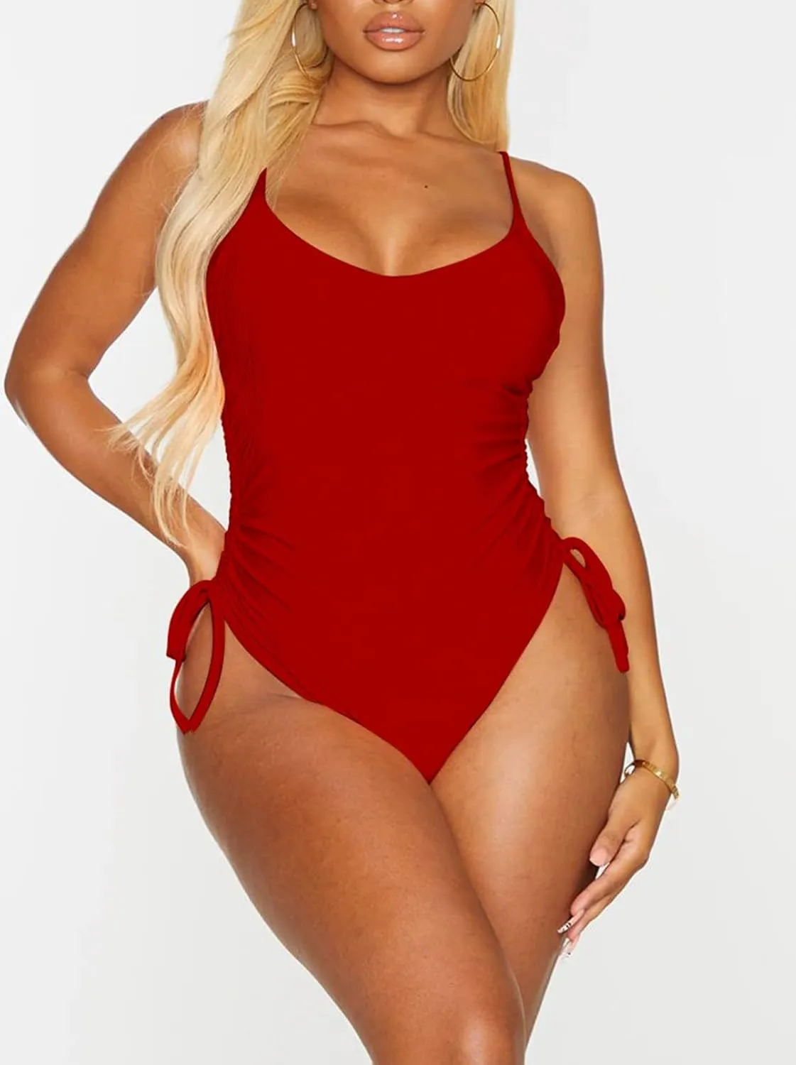Women's High Cut Cheeky One Piece Bathing Suit Sexy Tummy Control Swimsuit Swimwear
