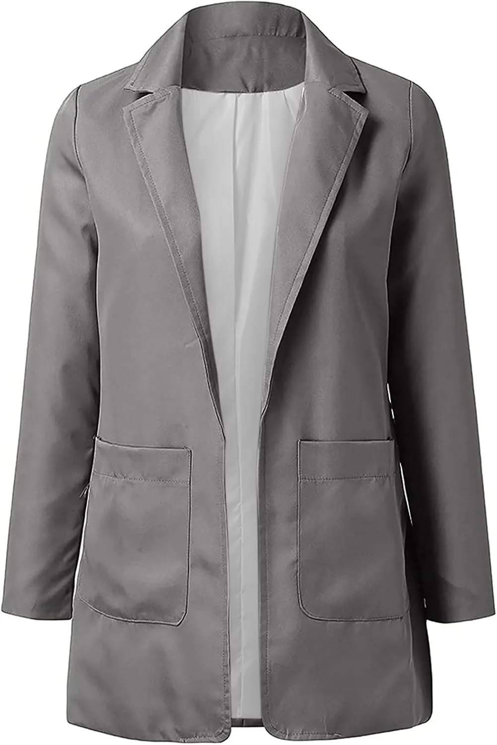 Womens Long Blazer Comfy Turn Down Collar Work Office Blazer Daily Casual Long Sleeve V Neck Trendy Clothes