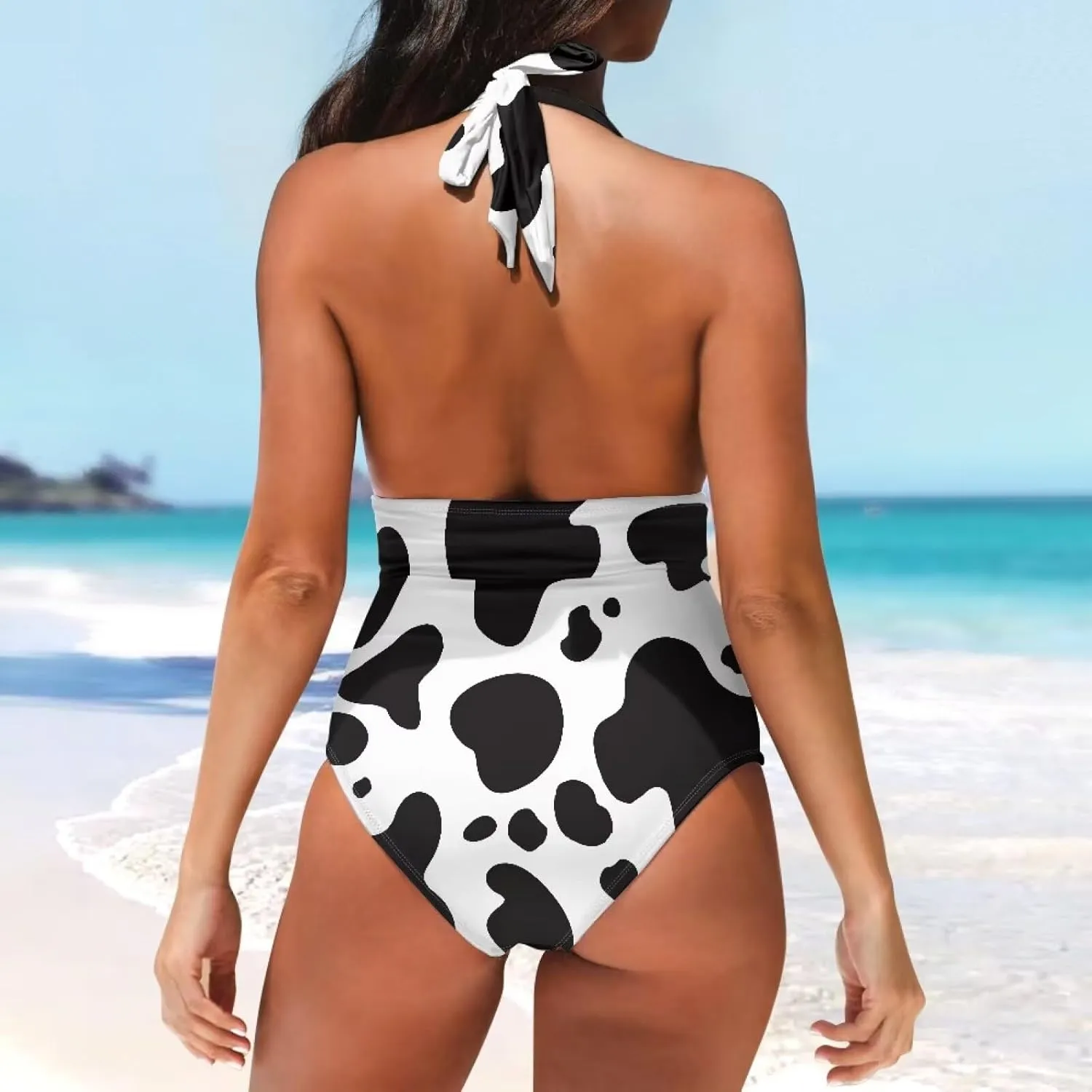 Womens One Piece Swimsuit Cutout High Cut Bathing Suits Tummy Control Monokini Swimwear