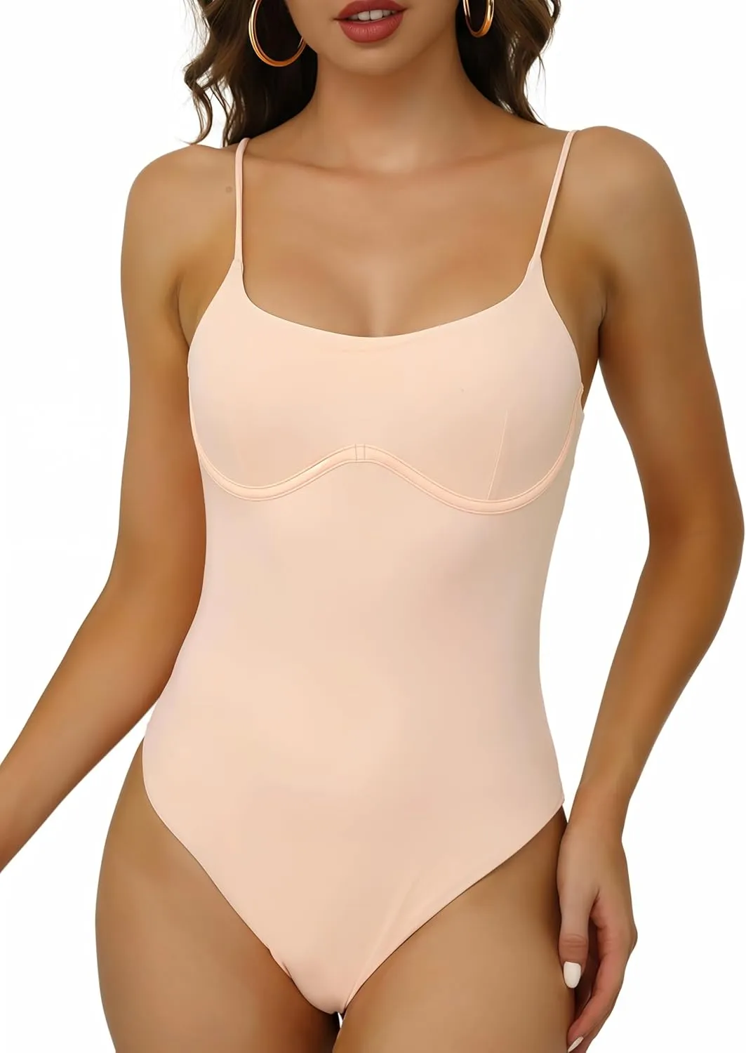 Women's One Piece Swimsuits Control High Cut Backless Bathing Sports Adjustable Strap Bathing
